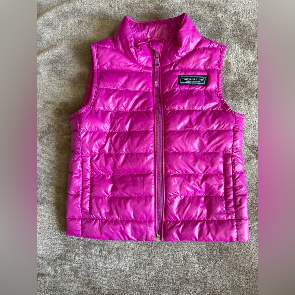 Vineyard Vines Girls Fuchsia Puffer Vest